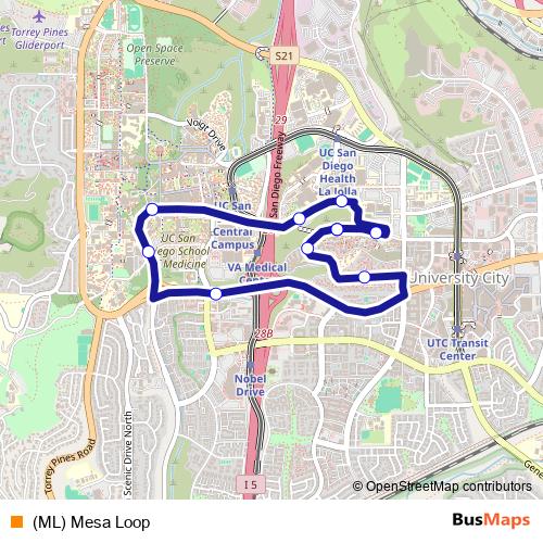 (ML) Mesa Loop bus Line Map