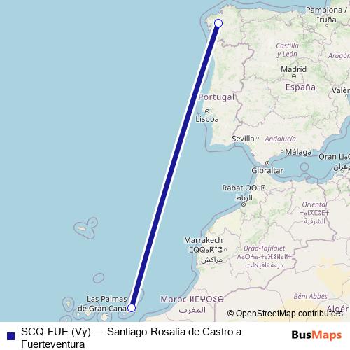 SCQ-FUE (Vy) air Line Map