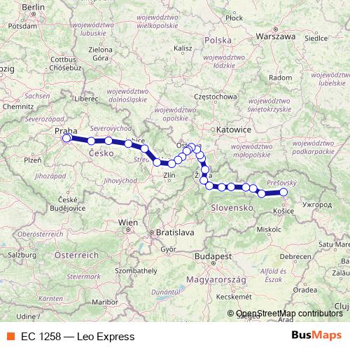 EC 1258 rail Line Map