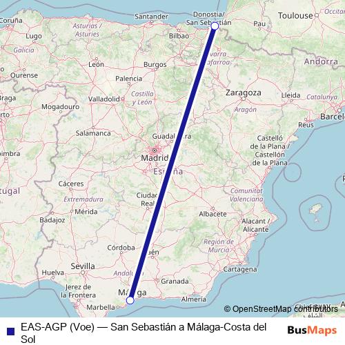 EAS-AGP (Voe) air Line Map
