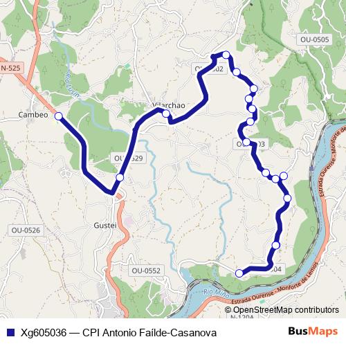 Xg605036 bus Line Map