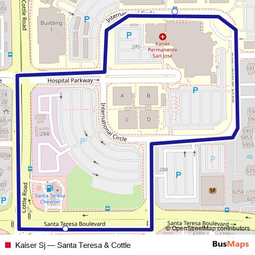 Kaiser Sj bus Line Map