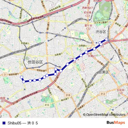 Shibu05 bus Line Map