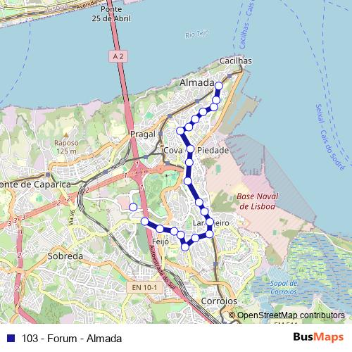 103 - Forum - Almada bus Line Map