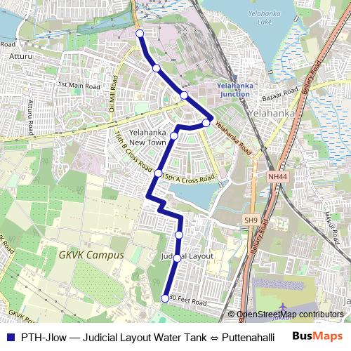 PTH-Jlow bus Line Map
