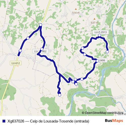Xg637026 bus Line Map