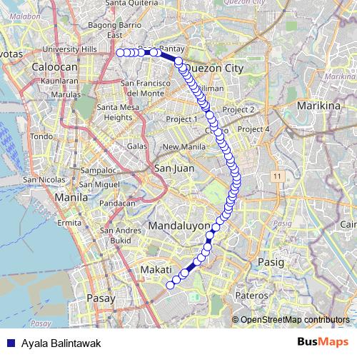 Ayala Balintawak bus Line Map