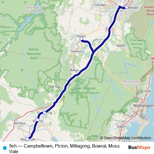 9sh bus Line Map
