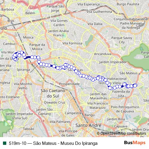 519m-10 bus Line Map