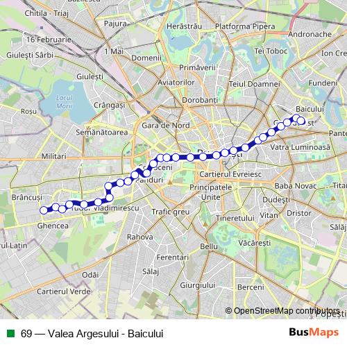 69 trolleybus Line Map