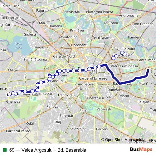 69 trolleybus Line Map