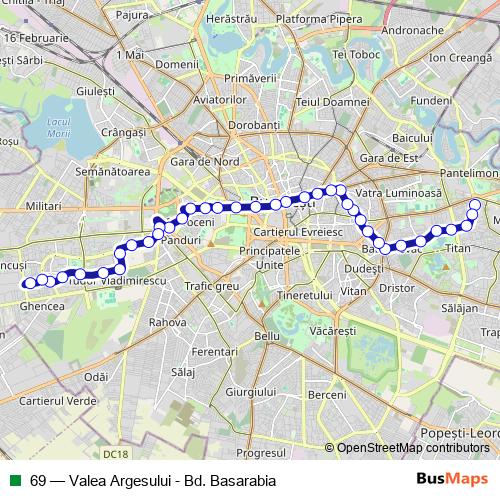 69 trolleybus Line Map