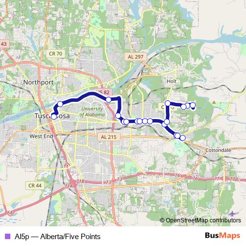 Al5p bus Line Map
