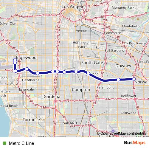 Metro C Line tram Line Map