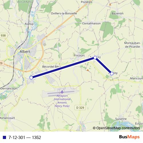 7-12-301 bus Line Map