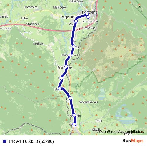 PR A18 6535 0 (55296) bus Line Map