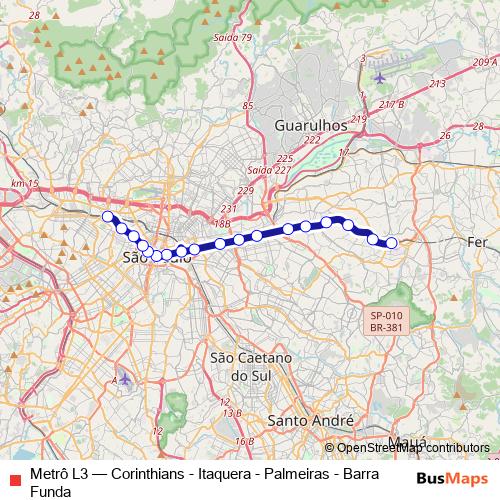 Metrô L3 metro Line Map