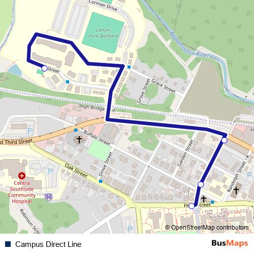 Campus Direct Line bus Line Map