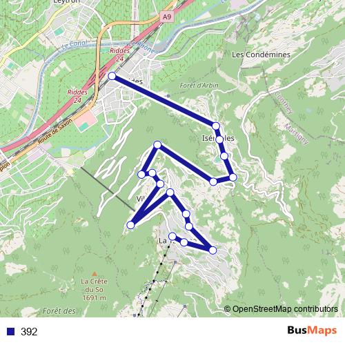392 bus Line Map