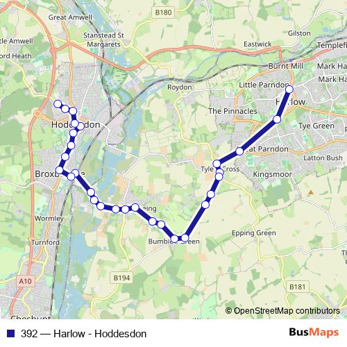 392 bus Line Map