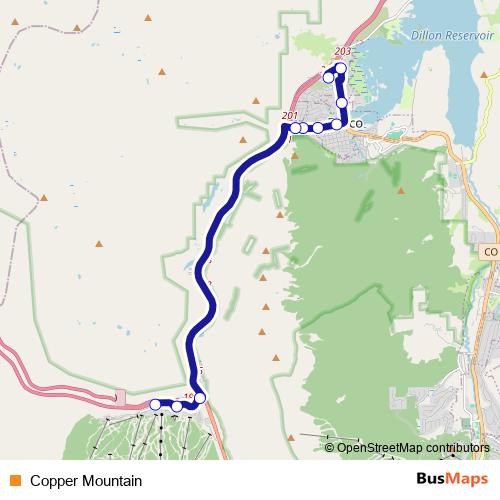 Copper Mountain bus Line Map