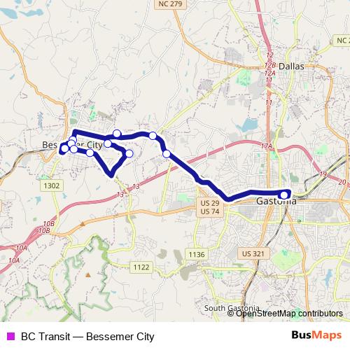 BC Transit bus Line Map