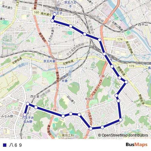 八６９ bus Line Map