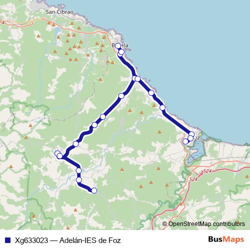 Xg633023 bus Line Map