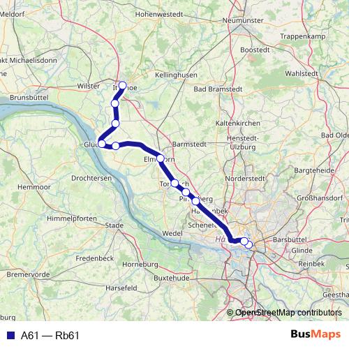 A61 rail Line Map