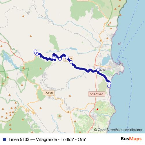 Linea 9133 bus Line Map