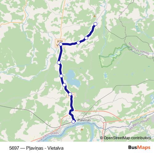 5697 bus Line Map