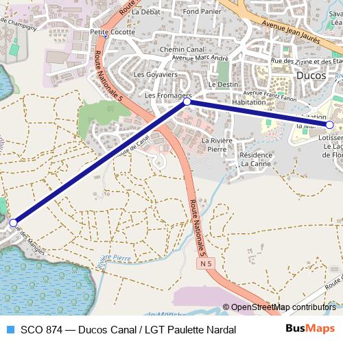 SCO 874 bus Line Map