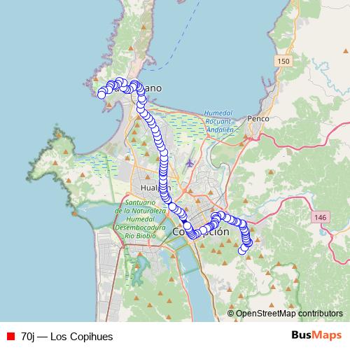 70j bus Line Map