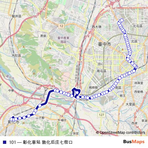 101 bus Line Map