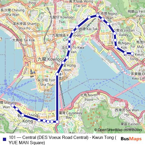 101 bus Line Map