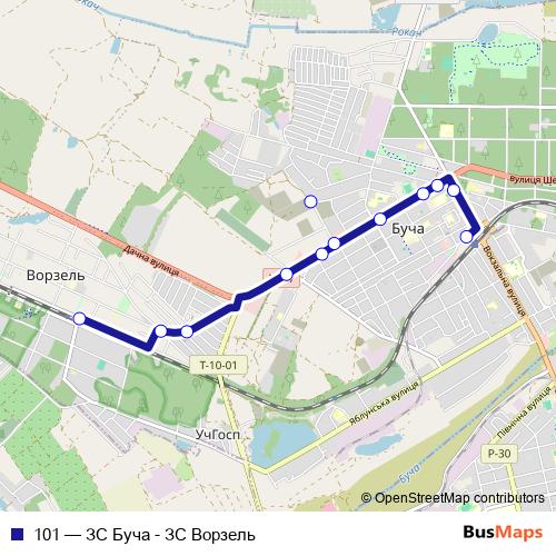 101 bus Line Map