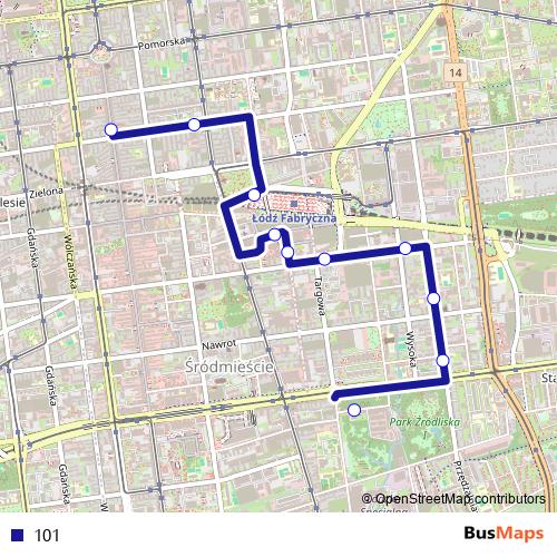 101 bus Line Map