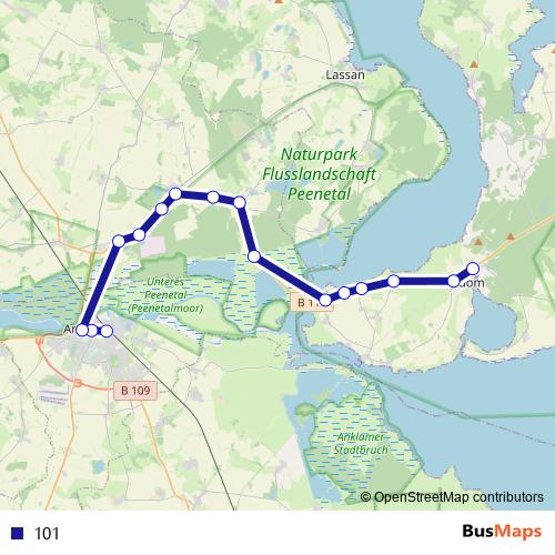 101 bus Line Map