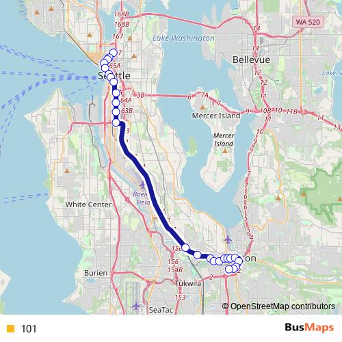 101 bus Line Map