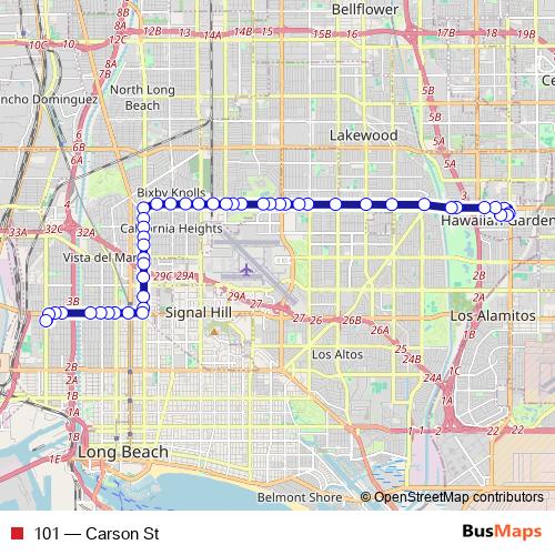 101 bus Line Map