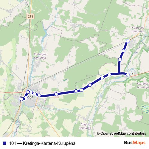 101 bus Line Map
