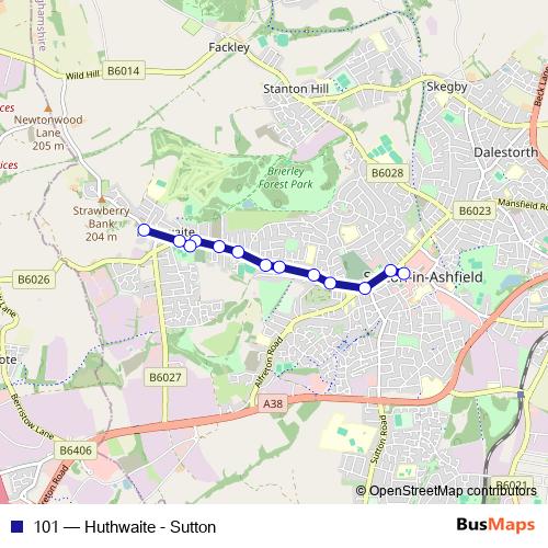 101 bus Line Map