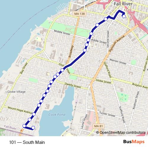 101 bus Line Map