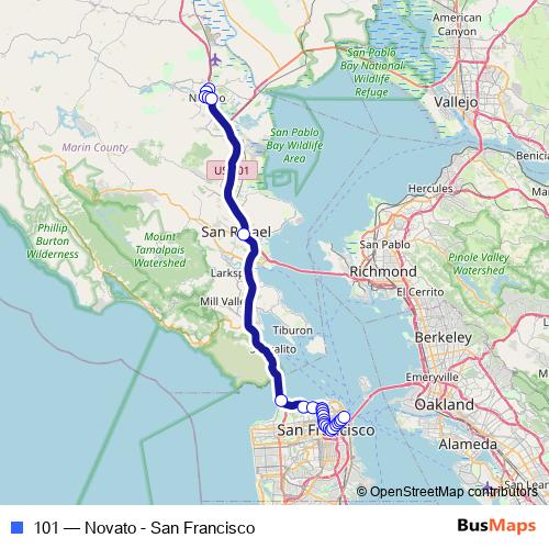 101 bus Line Map