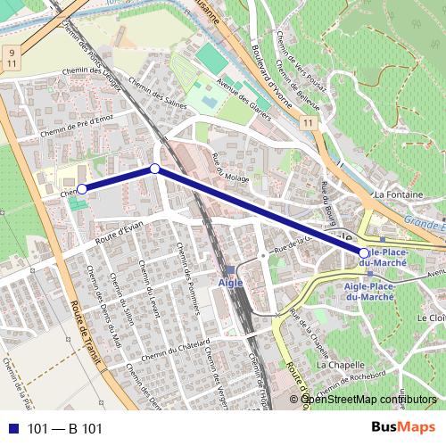 101 bus Line Map