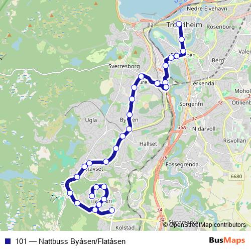 101 bus Line Map