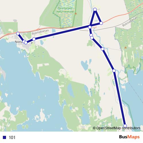 101 bus Line Map