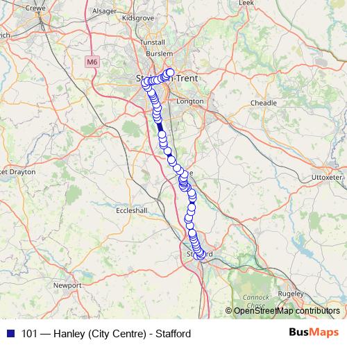 101 bus Line Map
