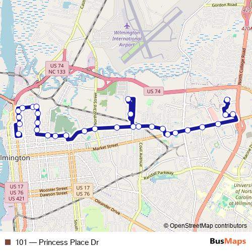 101 bus Line Map
