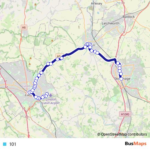 101 bus Line Map